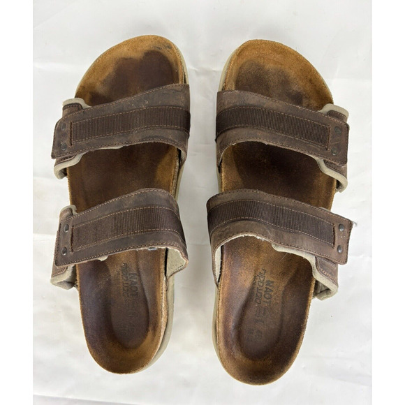Naot Slides Mens 13 Brown Leather Climb Sandals Slip On Outdoor main image 11